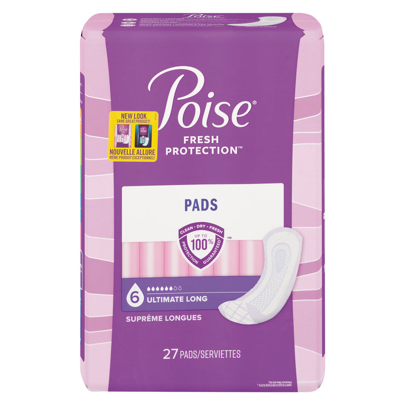 Poise Poise Postpartum Incontinence Pads For Women, Ultimate Absorbency, Long Length Menstrual Pads Slate Gray
