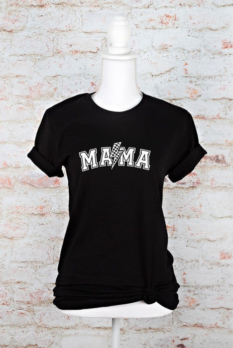 Lightening Bolt Checkered Mama Graphic Tee