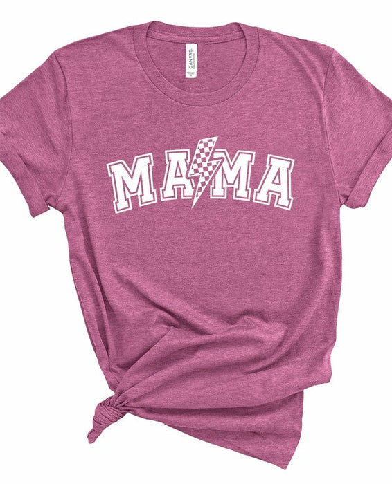 Lightening Bolt Checkered Mama Graphic Tee