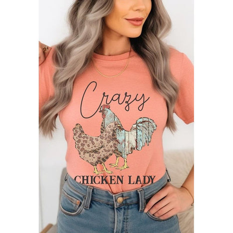 Crazy Chicken Lady Graphic T Shirts