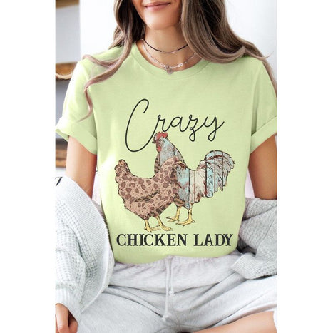 Crazy Chicken Lady Graphic T Shirts