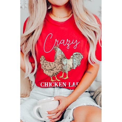 Crazy Chicken Lady Graphic T Shirts