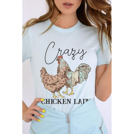 Crazy Chicken Lady Graphic T Shirts