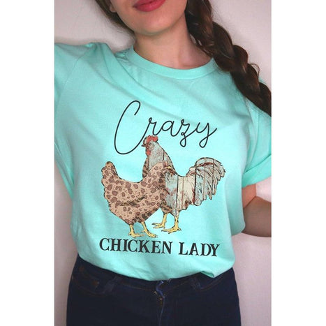 Crazy Chicken Lady Graphic T Shirts