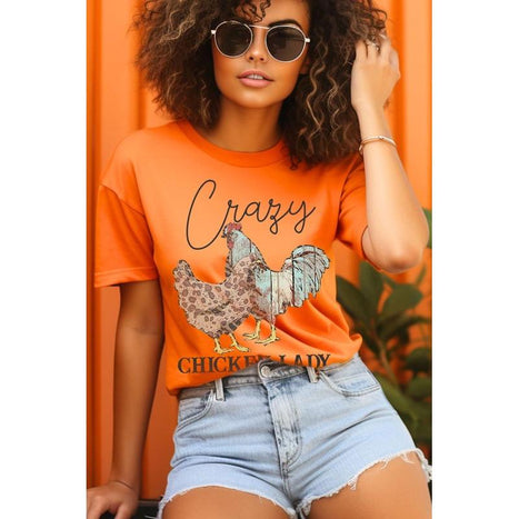 Crazy Chicken Lady Graphic T Shirts