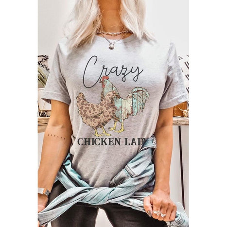 Crazy Chicken Lady Graphic T Shirts