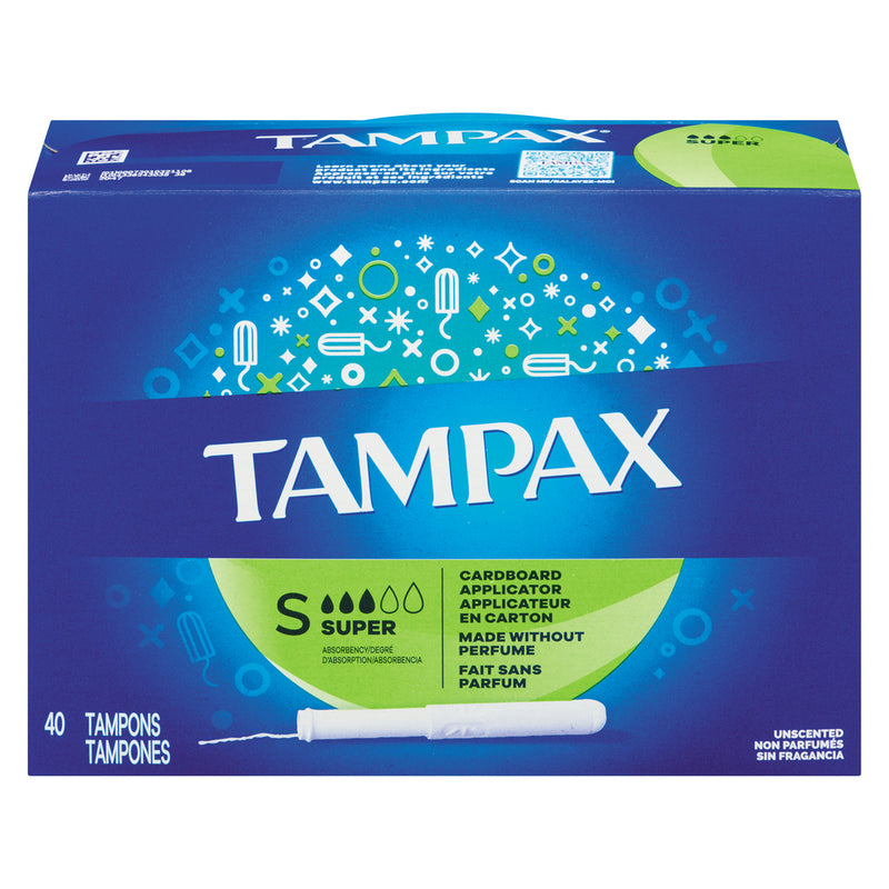 Tampax Tampax Cardboard Applicator Tampons, Super Absorbency Tampons Dark Slate Blue