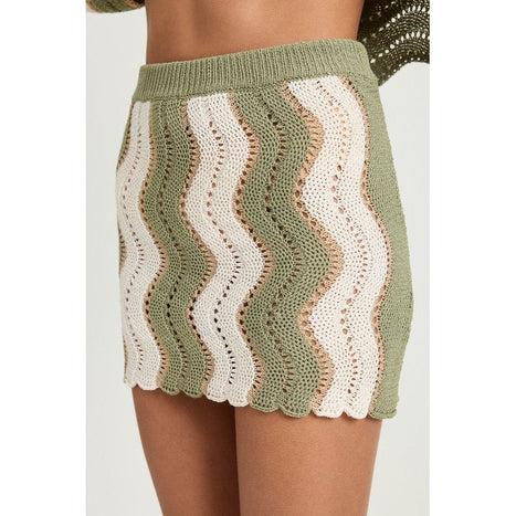 CROCHET MINI SKIRT WITH ELASTIC WAISTBAND