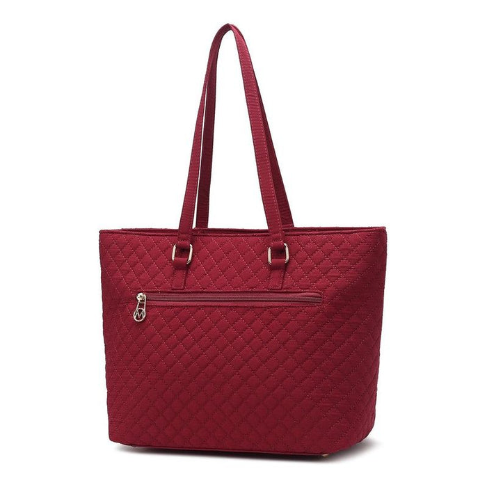 MKF Collection Solid Quilted Cotton Tote Bag