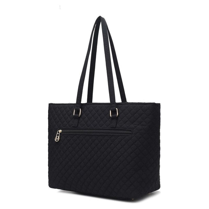 MKF Collection Solid Quilted Cotton Tote Bag