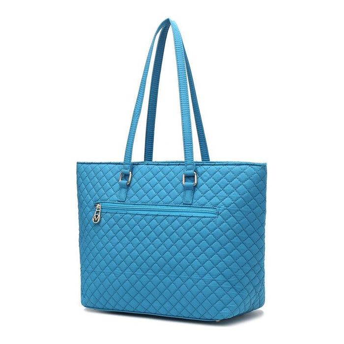 MKF Collection Solid Quilted Cotton Tote Bag