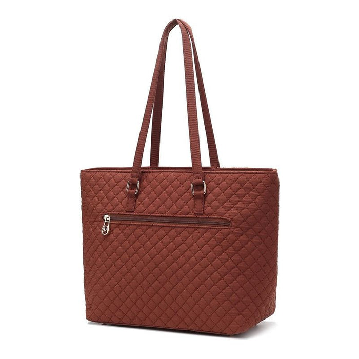 MKF Collection Solid Quilted Cotton Tote Bag