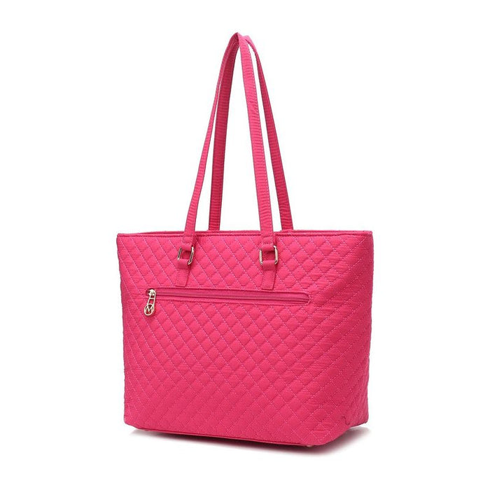 MKF Collection Solid Quilted Cotton Tote Bag