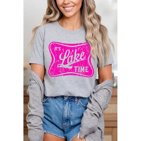 It's Lake Time Graphic T Shirts