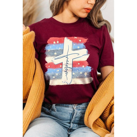 Freedom Cross 4th of July Graphic T Shirts