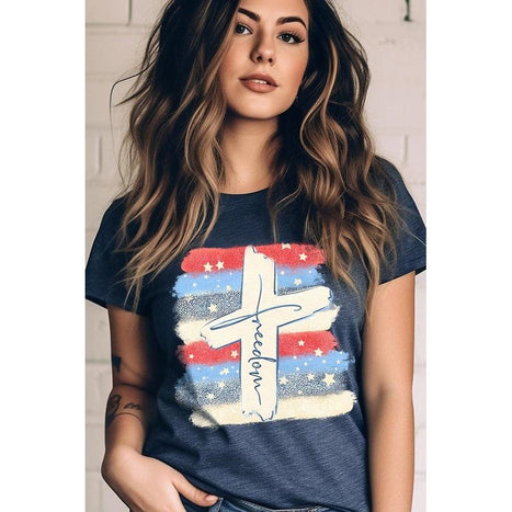 Freedom Cross 4th of July Graphic T Shirts