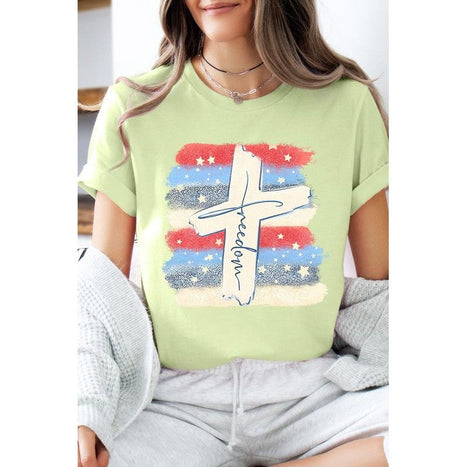 Freedom Cross 4th of July Graphic T Shirts