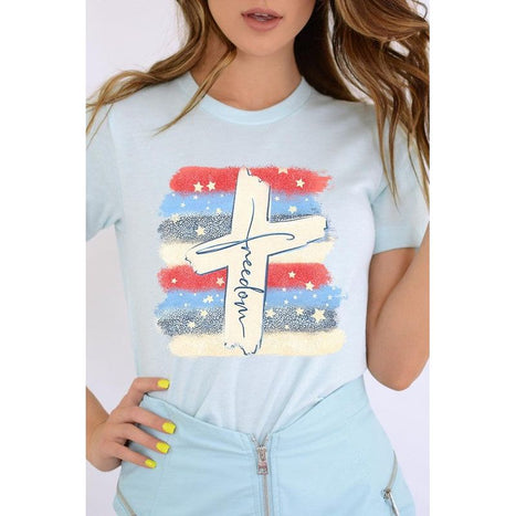 Freedom Cross 4th of July Graphic T Shirts