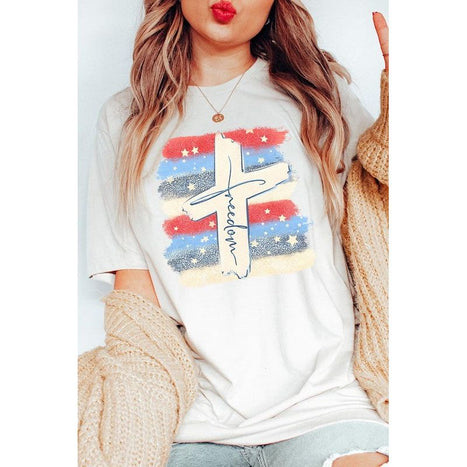 Freedom Cross 4th of July Graphic T Shirts