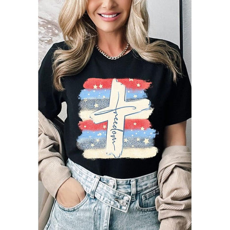 Freedom Cross 4th of July Graphic T Shirts