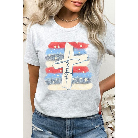 Freedom Cross 4th of July Graphic T Shirts