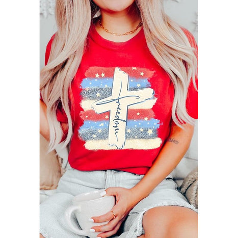 Freedom Cross 4th of July Graphic T Shirts