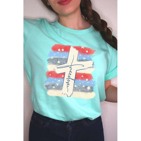 Freedom Cross 4th of July Graphic T Shirts