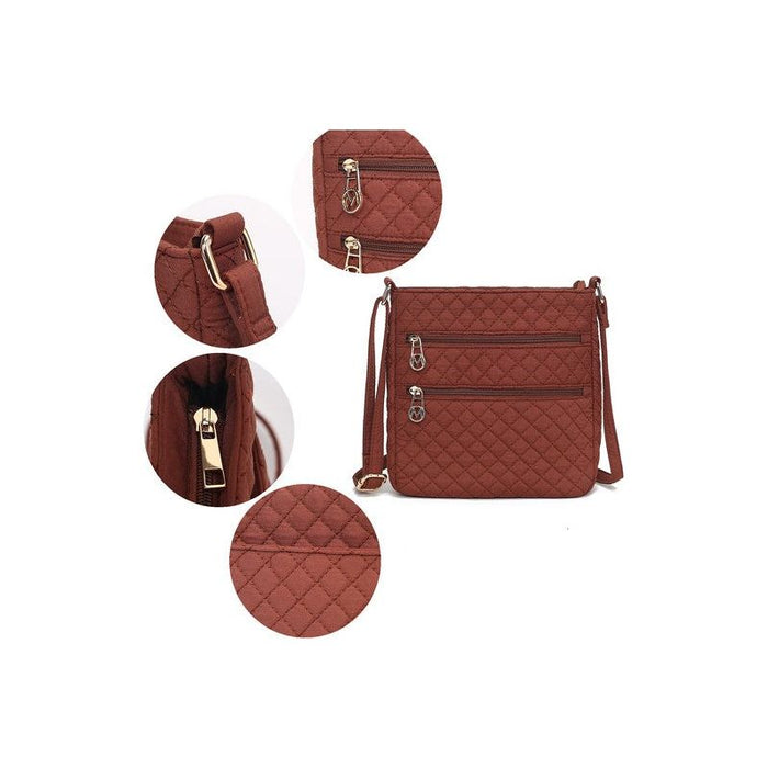 MKF Collection Solid Quilted Cotton Crossbody