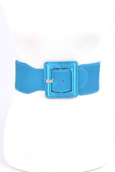 Satin Metallic Elastic Fashion Wide Belt