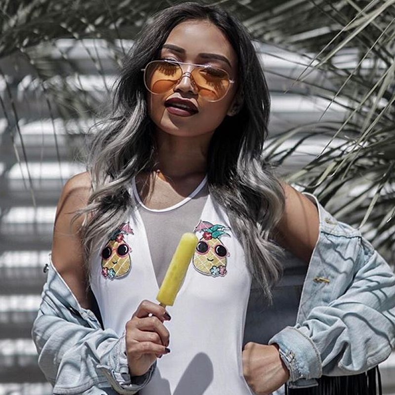 zeroUV Retro Color Tone Color Flat Lens Aviator Sunglasses A967 Sunglasses