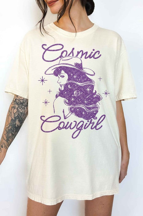 Cosmic Cowgirl Western Country Oversized Tee