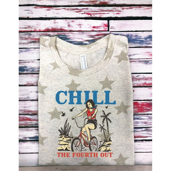 Chill the 4th Out Stars Patriotic Graphic Tee