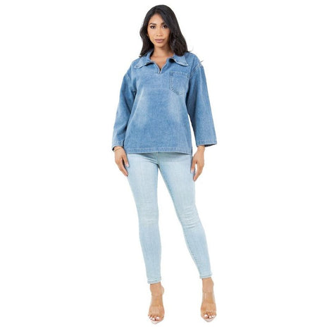 WOMEN FASHION DENIM TOP