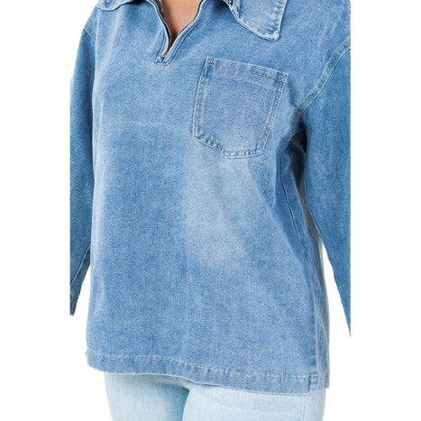 WOMEN FASHION DENIM TOP