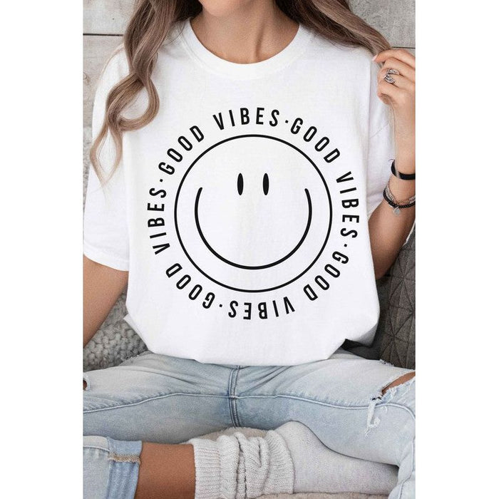 Good Vibes Happy Smiles Graphic Tee