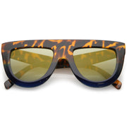 zeroUV Oversize Retro Modern Flat Top Mirrored Lens Sunglasses C275 Sunglasses