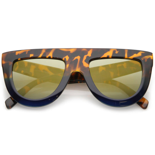 zeroUV Oversize Retro Modern Flat Top Mirrored Lens Sunglasses C275 Sunglasses