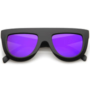 zeroUV Oversize Retro Modern Flat Top Mirrored Lens Sunglasses C275 Sunglasses