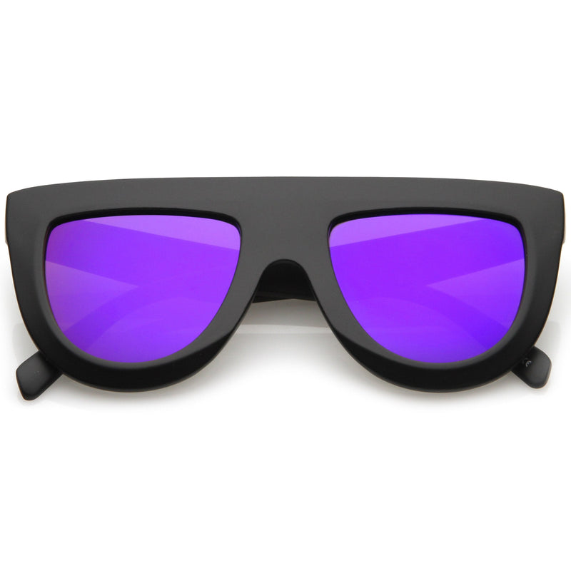 zeroUV Oversize Retro Modern Flat Top Mirrored Lens Sunglasses C275 Sunglasses