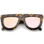 zeroUV Oversize Retro Modern Flat Top Mirrored Lens Sunglasses C275 Sunglasses