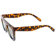 zeroUV Oversize Retro Modern Flat Top Mirrored Lens Sunglasses C275 Sunglasses