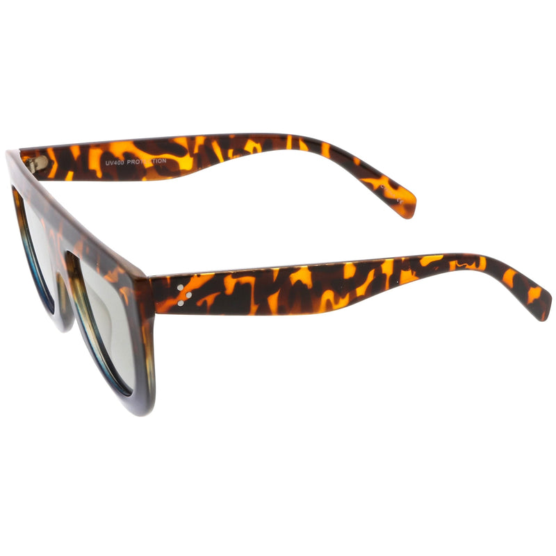 zeroUV Oversize Retro Modern Flat Top Mirrored Lens Sunglasses C275 Sunglasses