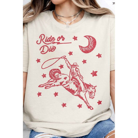 RIDE OR DIE WESTERN COWBOY GRAPHIC TEE