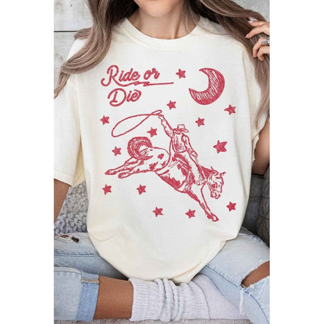 RIDE OR DIE WESTERN COWBOY GRAPHIC TEE