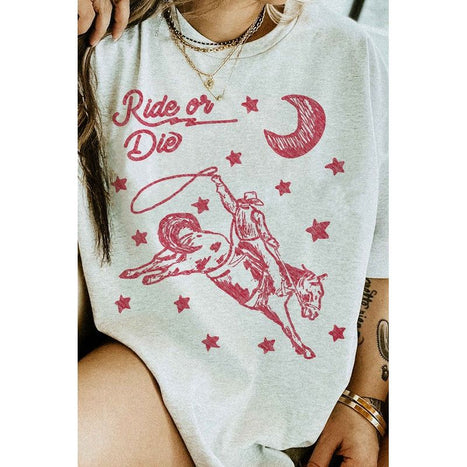 RIDE OR DIE WESTERN COWBOY GRAPHIC TEE