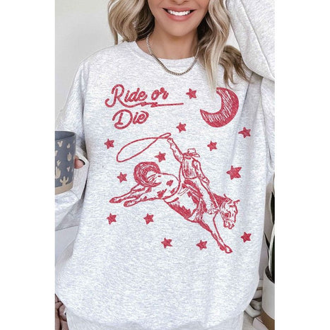 RIDE OR DIE WESTERN COWBOY OVERSIZED SWEATSHIRT