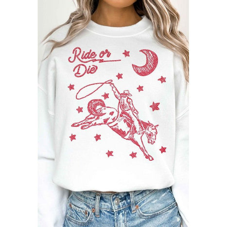 RIDE OR DIE WESTERN COWBOY OVERSIZED SWEATSHIRT