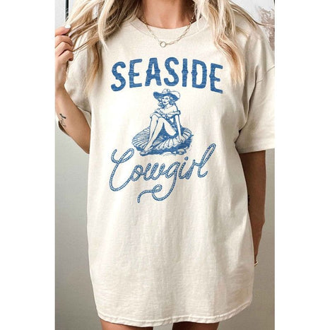 SEASIDE COWGIRL WESTERN OVERSIZED GRAPHIC TEE