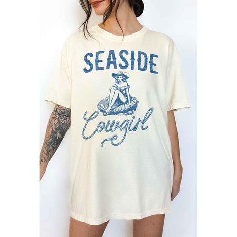 SEASIDE COWGIRL WESTERN OVERSIZED GRAPHIC TEE