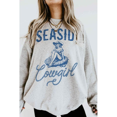 SEASIDE COWGIRL WESTERN OVERSIZED SWEATSHIRT